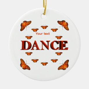 Dance med fjärilskonstruktion julgransprydnad keramik