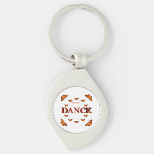 Dance med fjärilskonstruktion swirl silverfärgad nyckelring