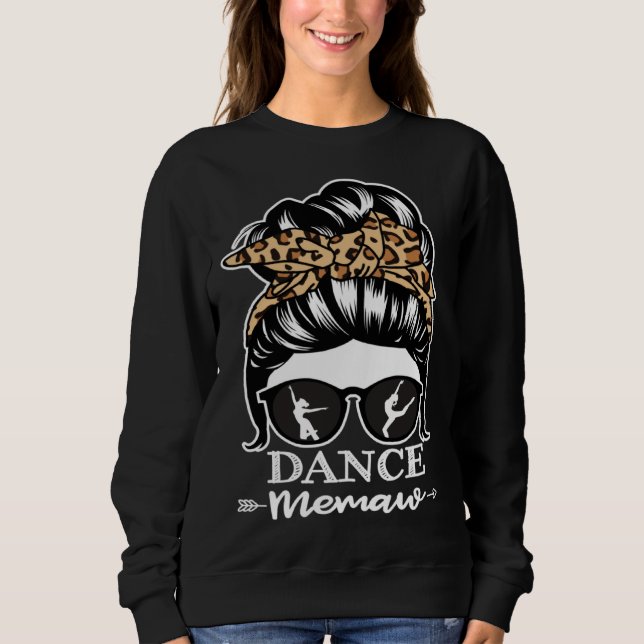 Dance Memaw Messy Bun Hair  Dancer Memaw Leopard T Shirt (Framsida)