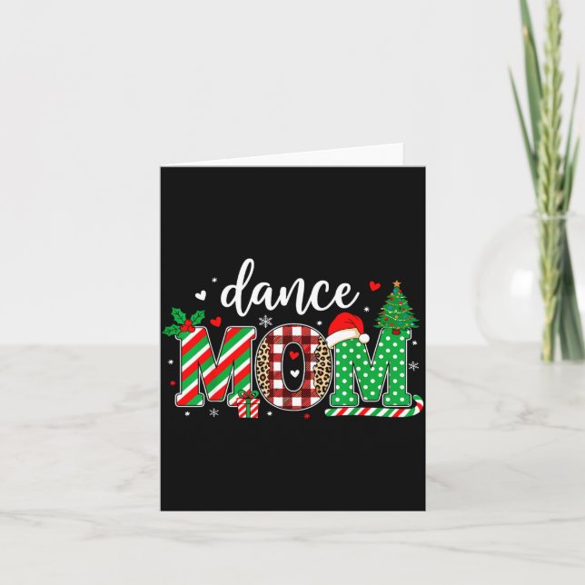 Dance Mom Christmas Buffalo Plaid Leopard Santa Ha Kort (Framsida)