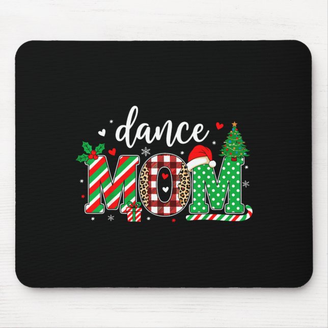 Dance Mom Christmas Buffalo Plaid Leopard Santa Ha Musmatta (Framsidan)