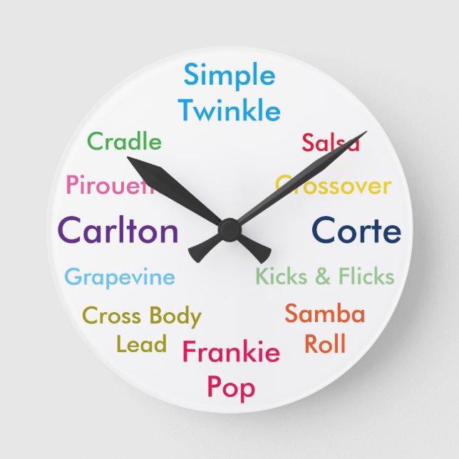 Dance Moves Clock Rund Klocka (Framsida)