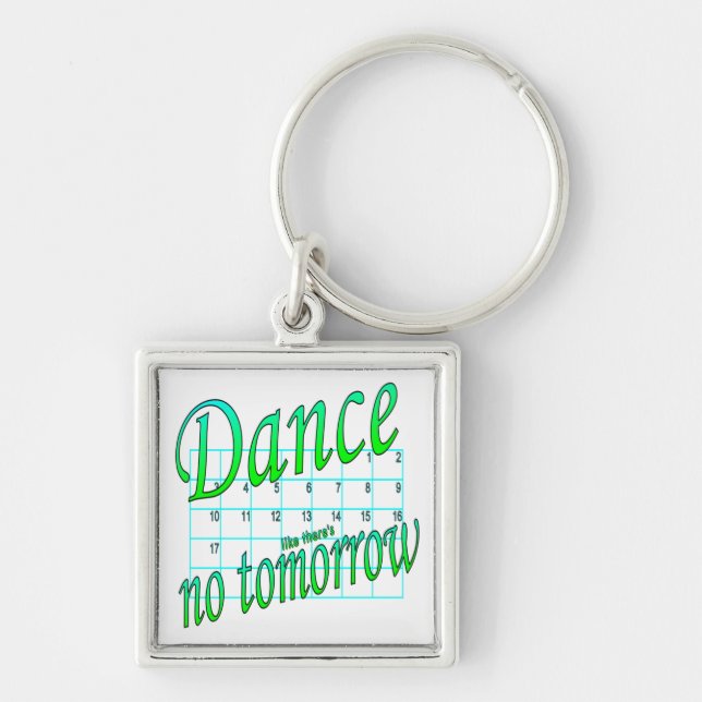 DANCE NECKLACE GIFT FOR DANCER FYRKANTIG SILVERFÄRGAD NYCKELRING (Framsidan)