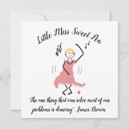 Dance Note Card w Little Miss Sweet Pea Anteckningskort