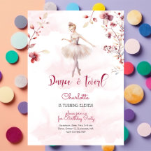Dance och twirl ballerina-födelsedag