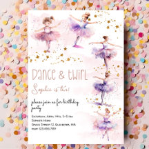 Dance och twirl ballerina-födelsedag