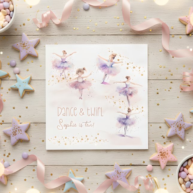 Dance och twirl ballerina-födelsedag pappersservett (Skapare uppladdad)