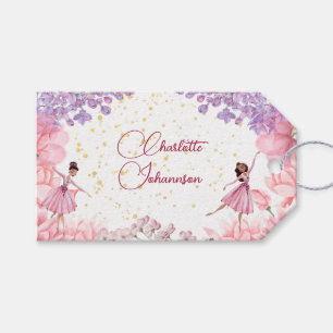 Dance och twirl ballerina-födelsedag presentetikett