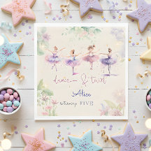 Dance och twirl ballerina vattenfärgfödelsedags