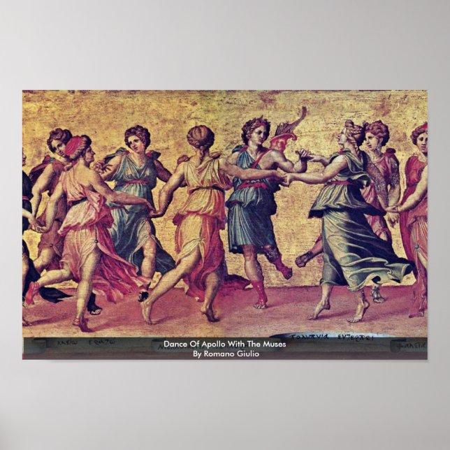 Dance of Apollo with the muses by Romano Giulio Poster (Framsidan)