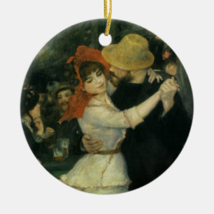 Dance of Bougival by Pierre Renoir, Vintage Art Julgransprydnad Keramik