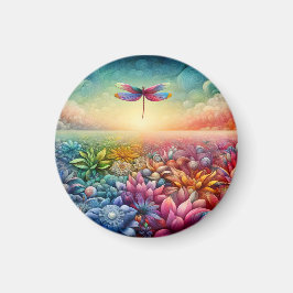 Dance of Dragonfly Button Magnet