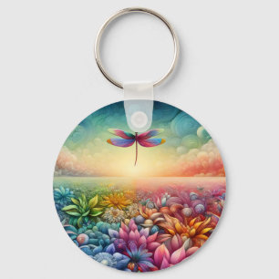 Dance of Dragonfly Button Nyckelring