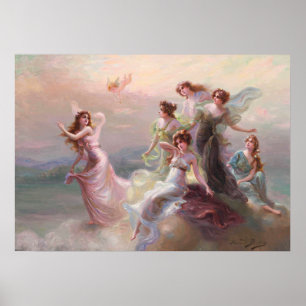 Dance of Nymphs and Cupid by Édouard Bisson Poster