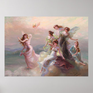 Dance of Nymphs and Cupid by Édouard Bisson Poster