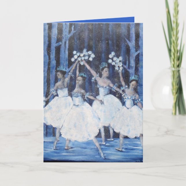 Dance of snöflingor I Nutcracker Ballet Helgkort (Framsida)