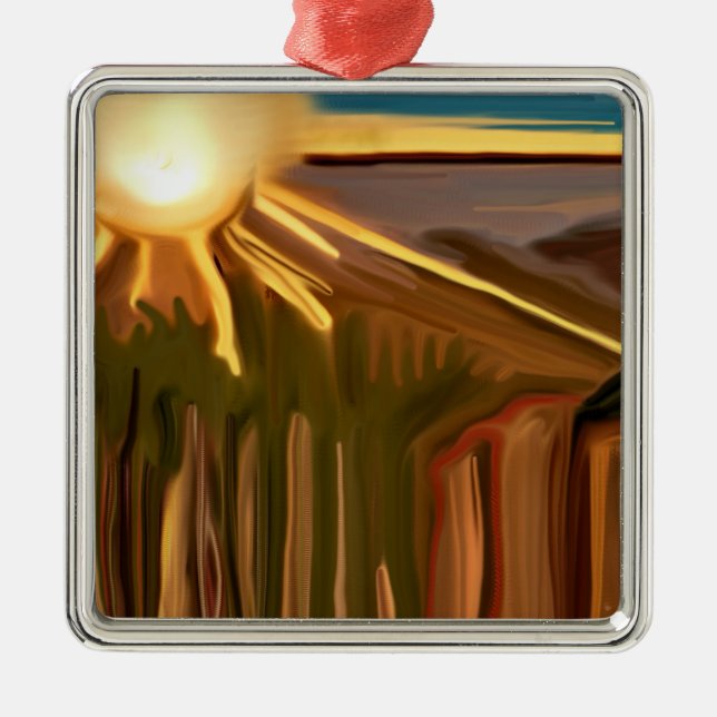 Dance of the Cacti Abstrakt Art Julgransprydnad Metall (Framsidan)