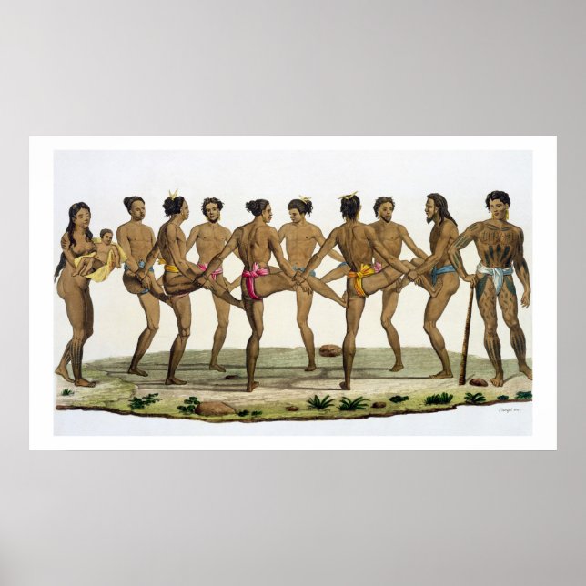 Dance of the Caroline Islanders, plate 22 from 'Le Poster (Framsidan)