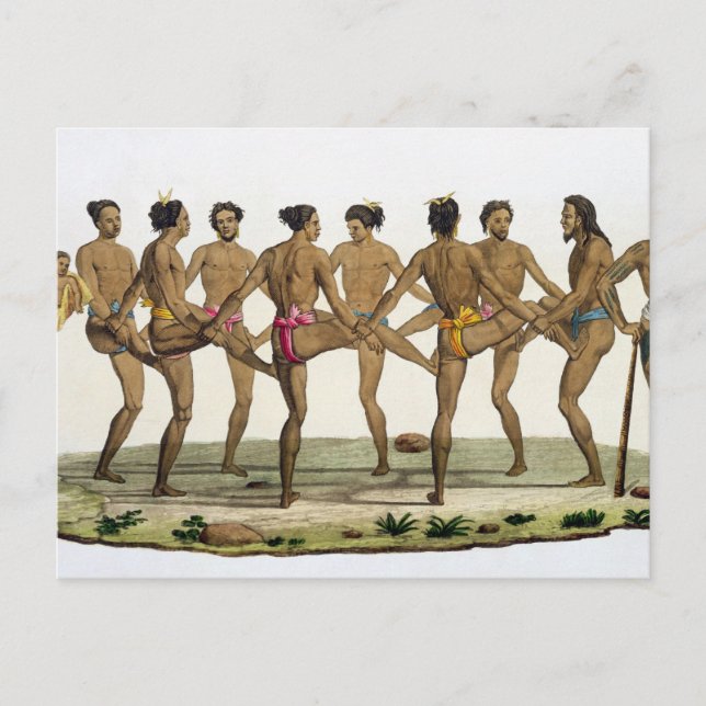 Dance of the Caroline Islanders, plate 22 from 'Le Vykort (Framsida)