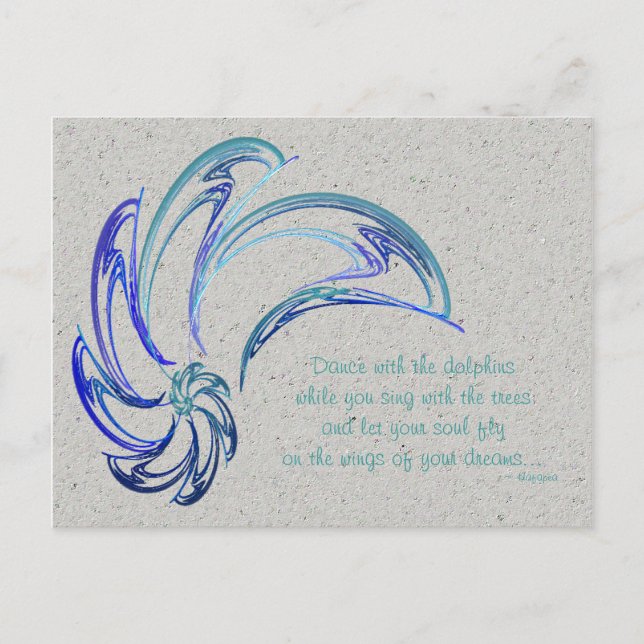 Dance of the Dolphins Abstrakt Art Vykort (Framsida)