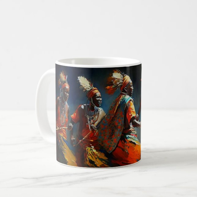 Dance of the Maasai, Afrikan Kaffemugg (Framsida vänster)
