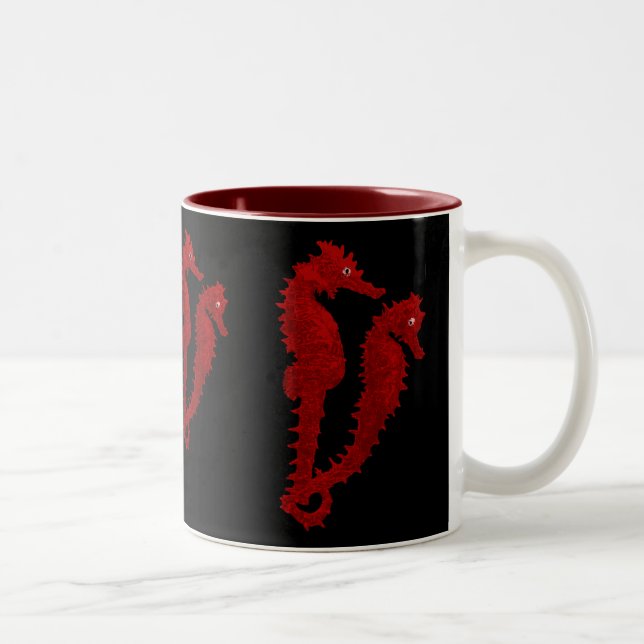 Dance of the Seahorse (Red) Två-Tonad Mugg (Höger)