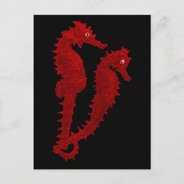Dance of the Seahorse (Red) Vykort (Framsida)