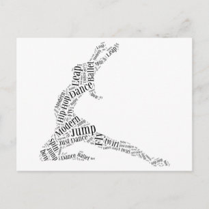Dance Ord Cloud Black & White Vykort