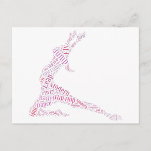Dance Ord Cloud Rosa Vykort
