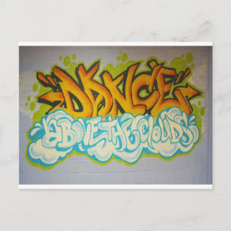 Dance ovanför Clouds Graffiti Vykort
