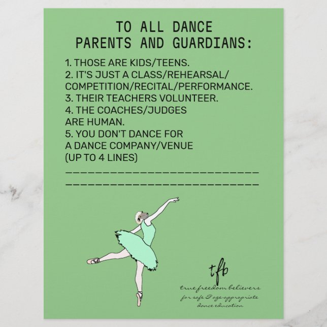 Dance överordnad påminnelse får Sage Reklamblad (Framsidan)
