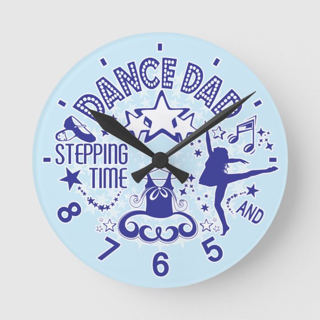 Dance Pappa Clock Rund Klocka (Framsida)