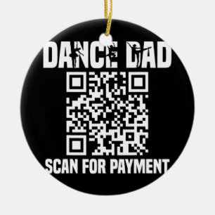 Dance Pappa Funny Dancing Pappa Scan for Payment I Julgransprydnad Keramik