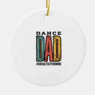 Dance Pappa Vintage Typografi T-Shirt Design_1 Julgransprydnad Keramik