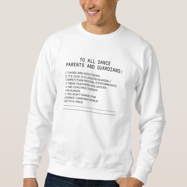 Dance Parent Reminder Apple Unisex Lång Ärmad Tröja (Framsida)