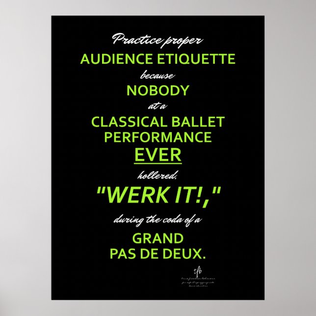 Dance Parentence Etiquette II Anole/White Poster (Framsidan)