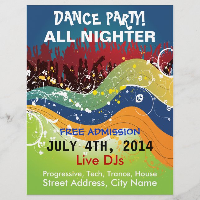 Dance Party All Nighter Flyer (Framsidan)