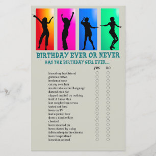 Dance party Birthday Aldrig eller aldrig lek