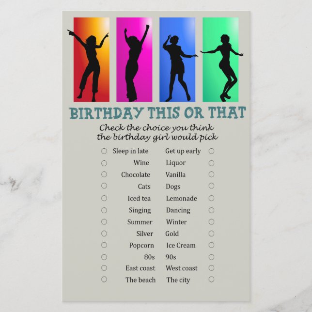 Dance party Birthday i det ena eller det andra spe (Framsida)