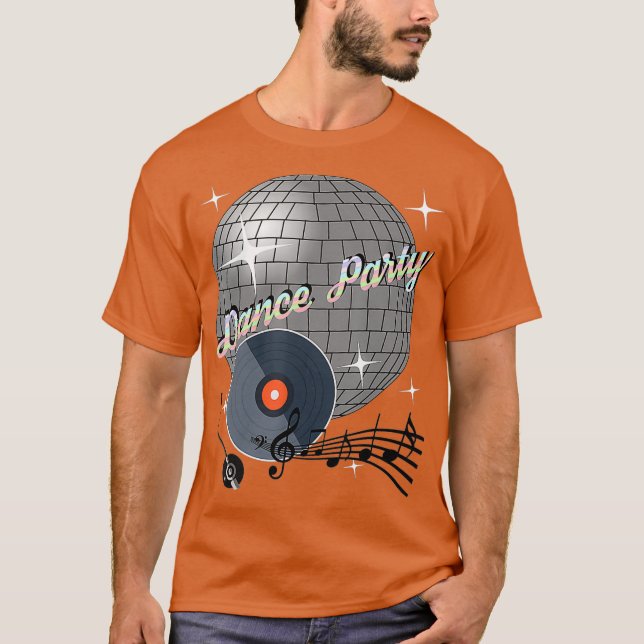 Dance Party DJ Rave Disco Mode Hipster T Shirt (Framsida)
