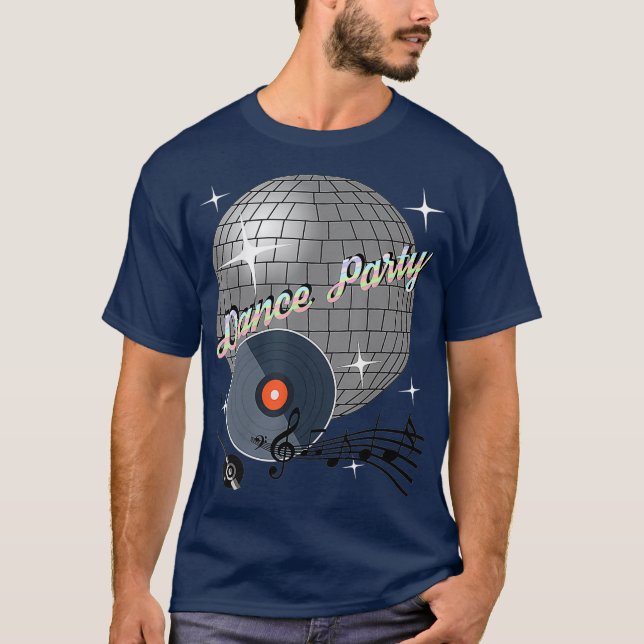 Dance Party DJ Rave Disco Mode Hipster T Shirt (Framsida)