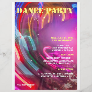 DANCE PARTY DRAAIKOLK AANPASBAAR ,TEKST. REKLAMBLAD