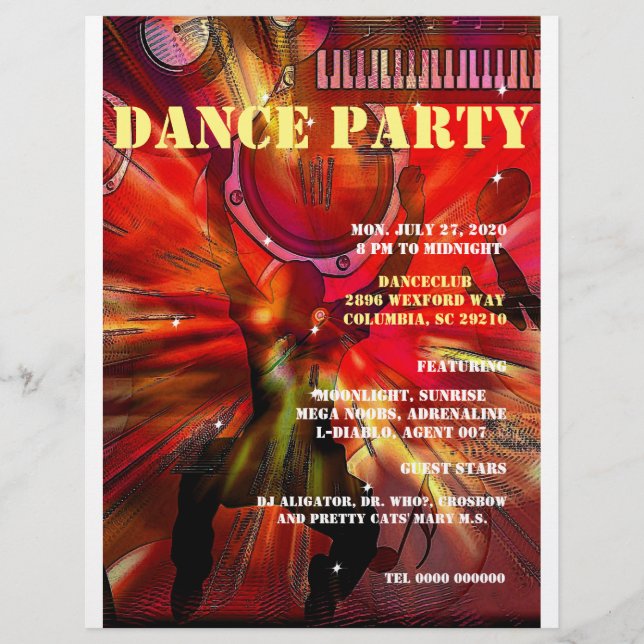 DANCE PARTY  FLYER AANPASBAAR ,TEKST (Framsidan)