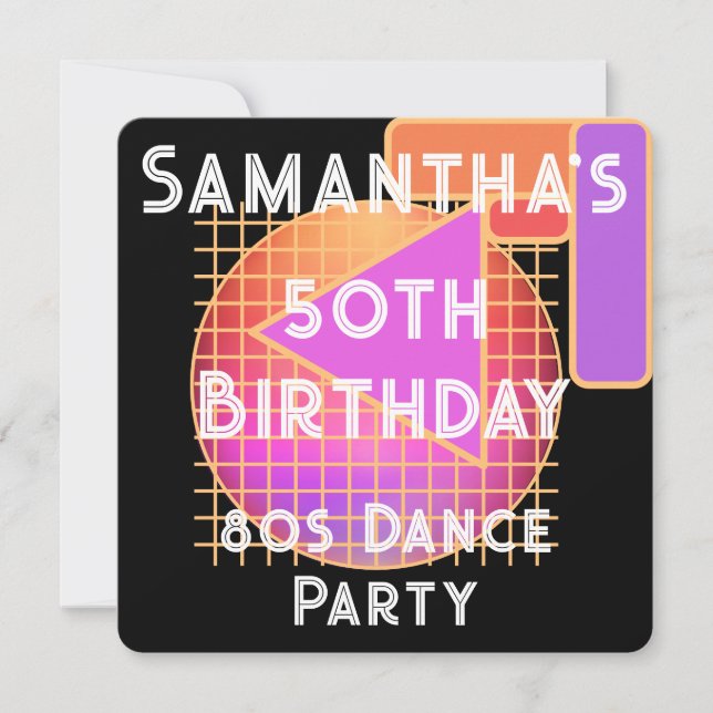 Dance Party födelsedag på 50 år Inbjudningar (Framsida)