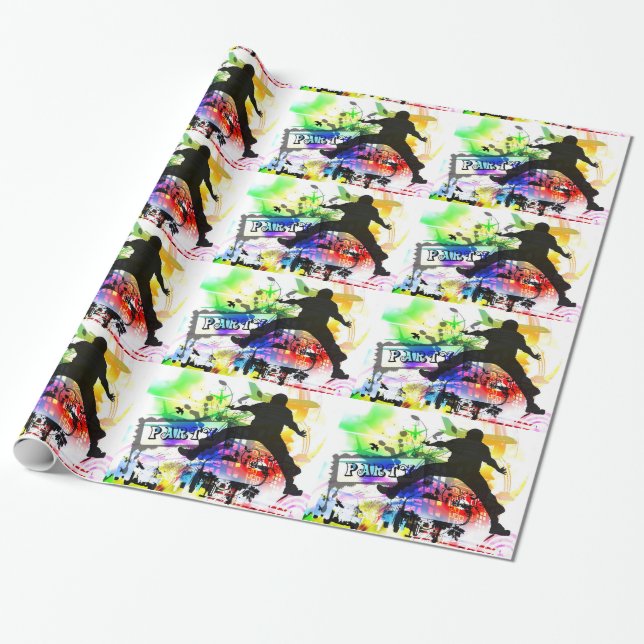 Dance Party Graffiti Wall Presentpapper (Utrullad)