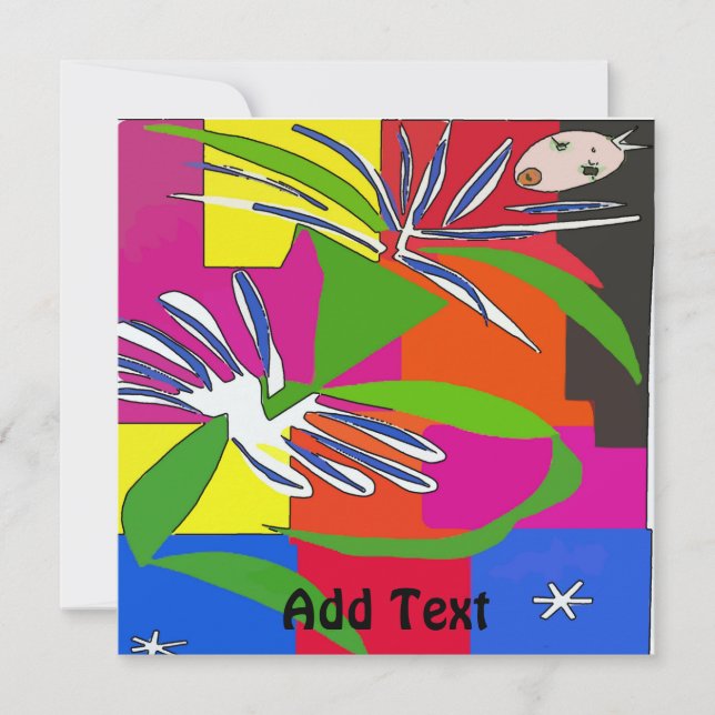 Dance Party Inbjudan, Girl Kort (Framsida)