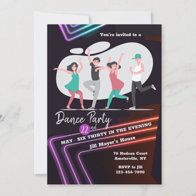 Dance Party-inbjudan Inbjudningar (Framsida)