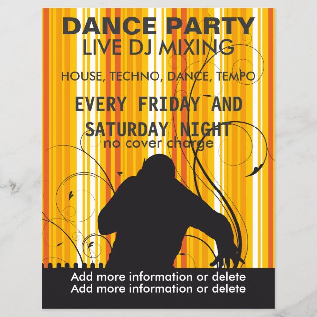 Dance Party Live DJ Music Flyer (Framsidan)