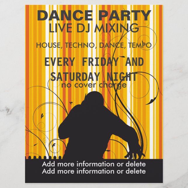 Dance Party Live DJ Music Flyer (Framsidan)
