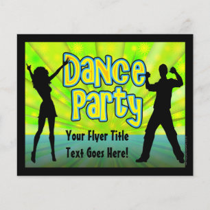 Dance Party, Neon Grönt/Black Flygblad